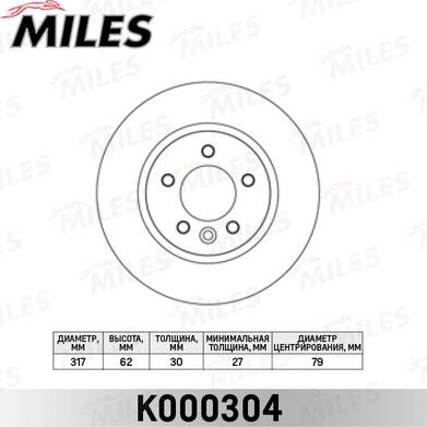 Miles K000304 - Bremžu diski adetalas.lv