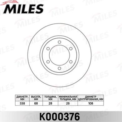 Miles K000376 - Bremžu diski adetalas.lv