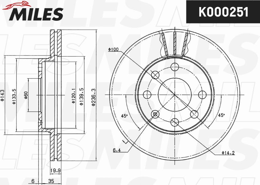 Miles K000251 - Bremžu diski adetalas.lv