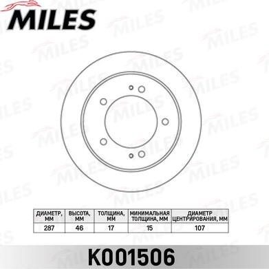 Miles K001506 - Bremžu diski adetalas.lv