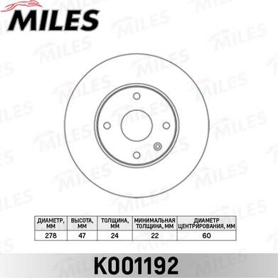 Miles K001192 - Bremžu diski adetalas.lv