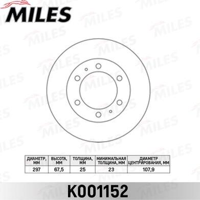 Miles K001152 - Bremžu diski adetalas.lv