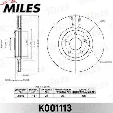 Miles K001113 - Bremžu diski adetalas.lv