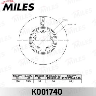 Miles K001740 - Bremžu diski adetalas.lv