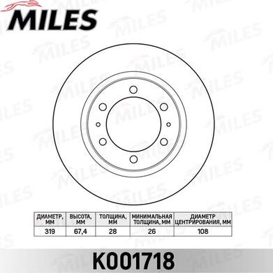 Miles K001718 - Bremžu diski adetalas.lv