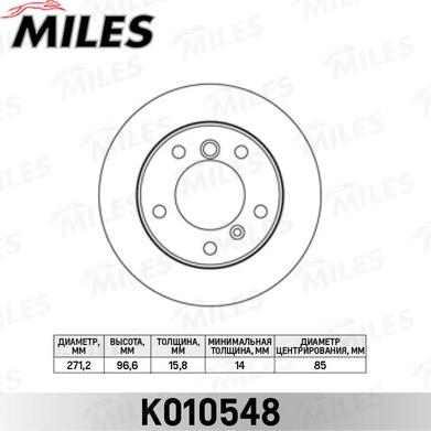 Miles K010548 - Bremžu diski adetalas.lv