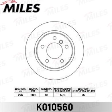 Miles K010560 - Bremžu diski adetalas.lv