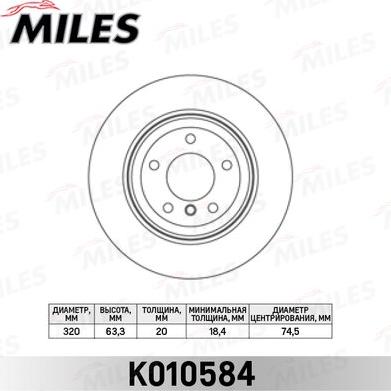 Miles K010584 - Bremžu diski adetalas.lv