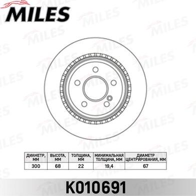 Miles K010691 - Bremžu diski adetalas.lv