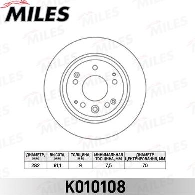 Miles K010108 - Bremžu diski adetalas.lv