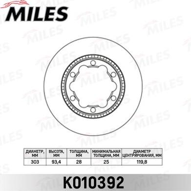 Miles K010392 - Bremžu diski adetalas.lv