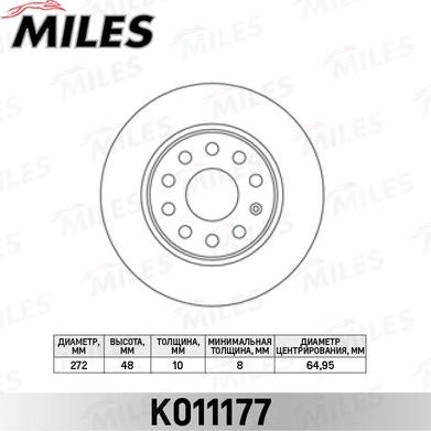 Miles K011177 - Bremžu diski adetalas.lv