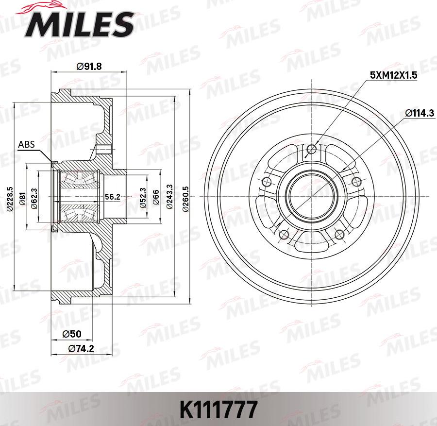 Miles K111777 - Bremžu trumulis adetalas.lv