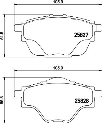 Mintex MDB3402 - Bremžu uzliku kompl., Disku bremzes adetalas.lv