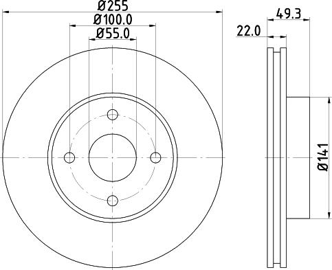 Mintex MDC2215 - Bremžu diski adetalas.lv