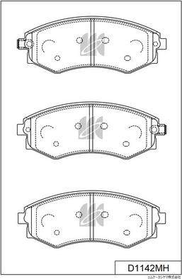 MK Kashiyama D1142MH - Bremžu uzliku kompl., Disku bremzes adetalas.lv
