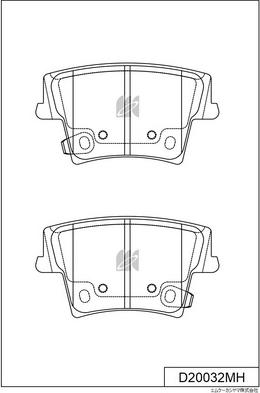 MK Kashiyama D20032MH - Bremžu uzliku kompl., Disku bremzes adetalas.lv