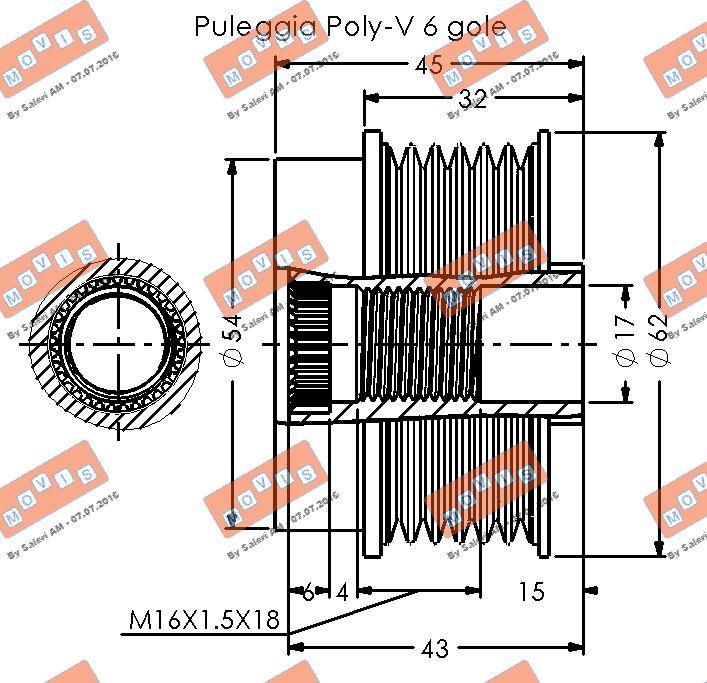 MOVIS AST3568 - Piedziņas skriemelis, Ģenerators adetalas.lv