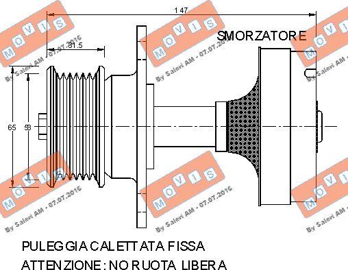 MOVIS AST2888 - Piedziņas skriemelis, Ģenerators adetalas.lv