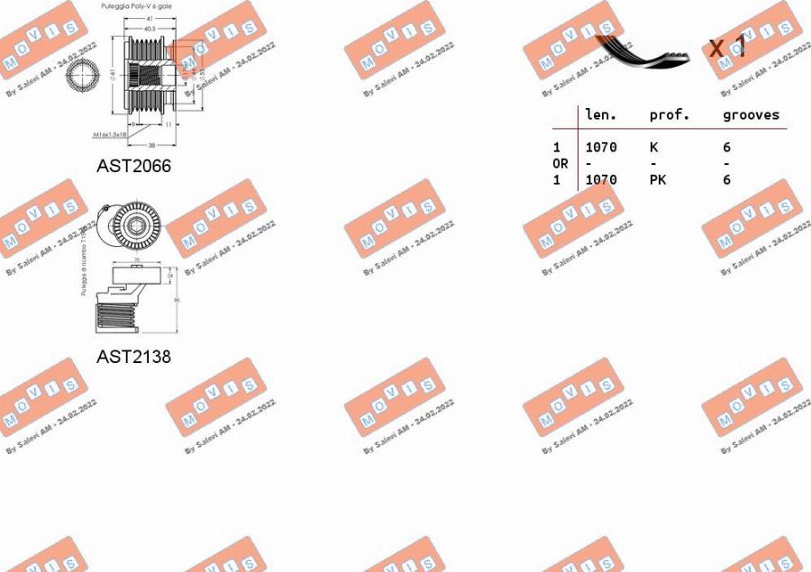 MOVIS ASTA0044 - Ķīļrievu siksnu komplekts adetalas.lv