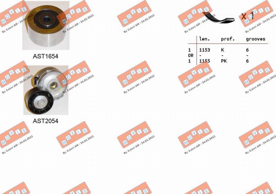 MOVIS ASTA0132 - Ķīļrievu siksnu komplekts adetalas.lv