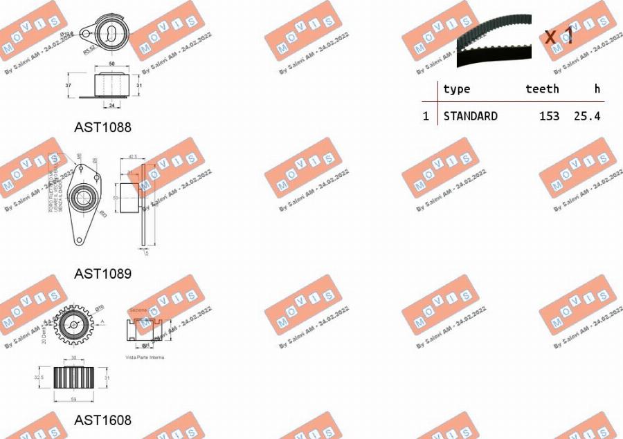 MOVIS ASTK1048 - Zobsiksnas komplekts adetalas.lv