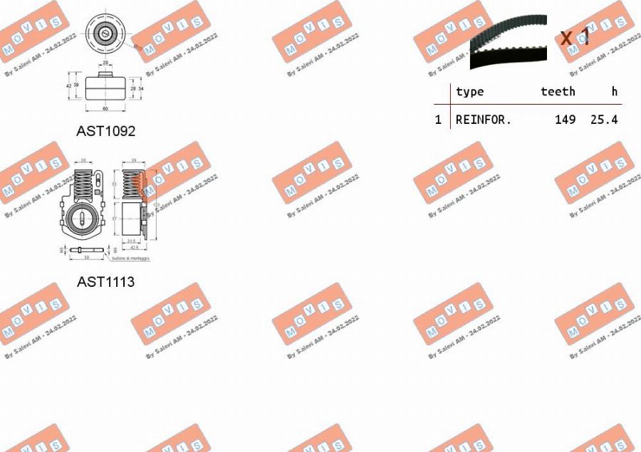 MOVIS ASTK1038 - Zobsiksnas komplekts adetalas.lv