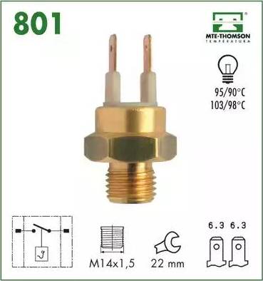 MTE-Thomson 801 - Termoslēdzis, Radiatora ventilators adetalas.lv