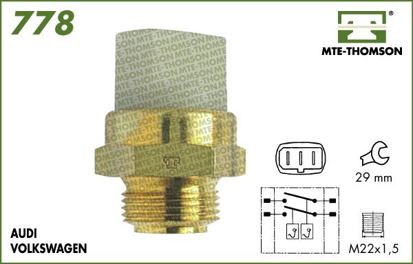 MTE-Thomson 778.95/102 - Termoslēdzis, Radiatora ventilators adetalas.lv