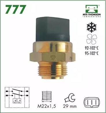 MTE-Thomson 777 - Termoslēdzis, Radiatora ventilators adetalas.lv