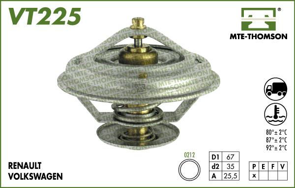 MTE-Thomson VT225.80 - Termostats, Dzesēšanas šķidrums adetalas.lv