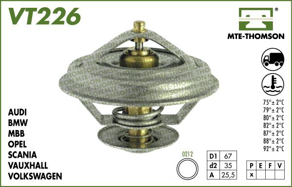 MTE-Thomson VT226.80 - Termostats, Dzesēšanas šķidrums adetalas.lv