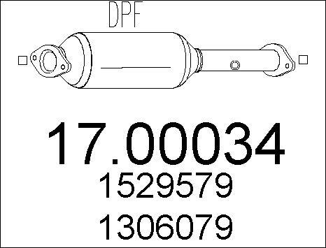 MTS 17.00034 - Nosēdumu / Daļiņu filtrs, Izplūdes gāzu sistēma adetalas.lv