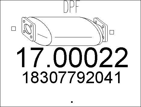 MTS 17.00022 - Nosēdumu / Daļiņu filtrs, Izplūdes gāzu sistēma adetalas.lv