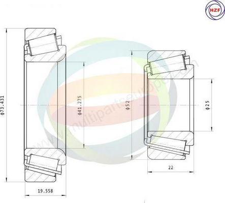 Multiparts 70-140058 - Riteņa rumbas gultņa komplekts adetalas.lv