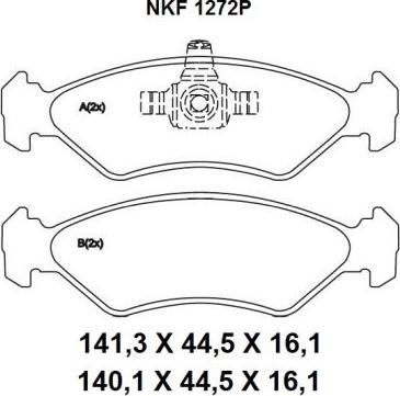 NAKATA NKF 1272P - Bremžu uzliku kompl., Disku bremzes adetalas.lv