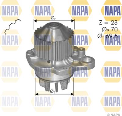 NAPA NWP1137 - Ūdenssūknis adetalas.lv