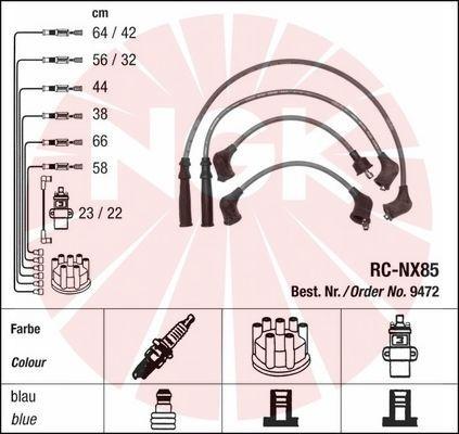 NGK 9472 - Augstsprieguma vadu komplekts adetalas.lv