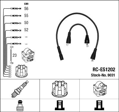 NGK 9031 - Augstsprieguma vadu komplekts adetalas.lv