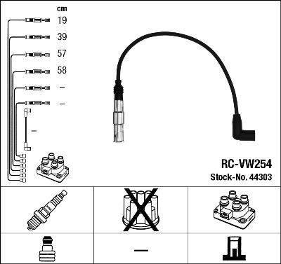 NGK 44303 - Augstsprieguma vadu komplekts adetalas.lv