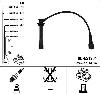 NGK 44314 - Augstsprieguma vadu komplekts adetalas.lv