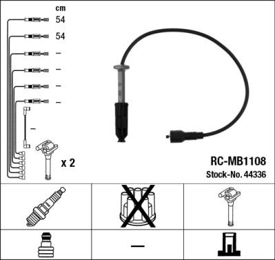 NGK 44336 - Augstsprieguma vadu komplekts adetalas.lv