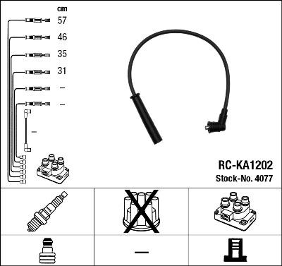 NGK 4077 - Augstsprieguma vadu komplekts adetalas.lv