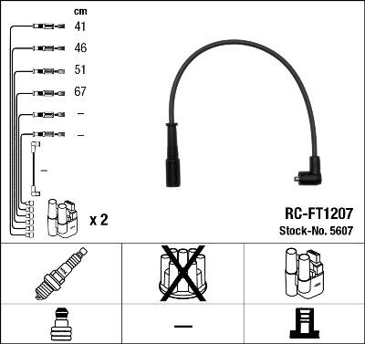 NGK 5607 - Augstsprieguma vadu komplekts adetalas.lv