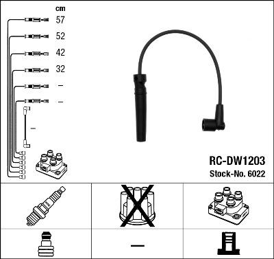 NGK 6022 - Augstsprieguma vadu komplekts adetalas.lv