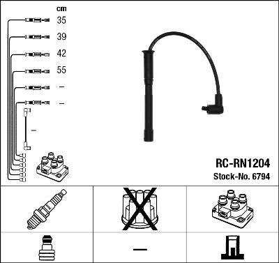 NGK 6794 - Augstsprieguma vadu komplekts adetalas.lv