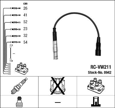 NGK 0942 - Augstsprieguma vadu komplekts adetalas.lv