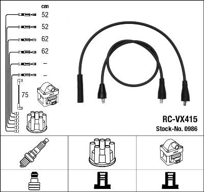 NGK 0986 - Augstsprieguma vadu komplekts adetalas.lv