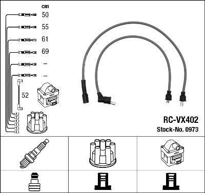 NGK 0973 - Augstsprieguma vadu komplekts adetalas.lv