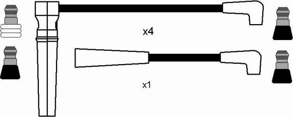 NGK 0595 - Augstsprieguma vadu komplekts adetalas.lv